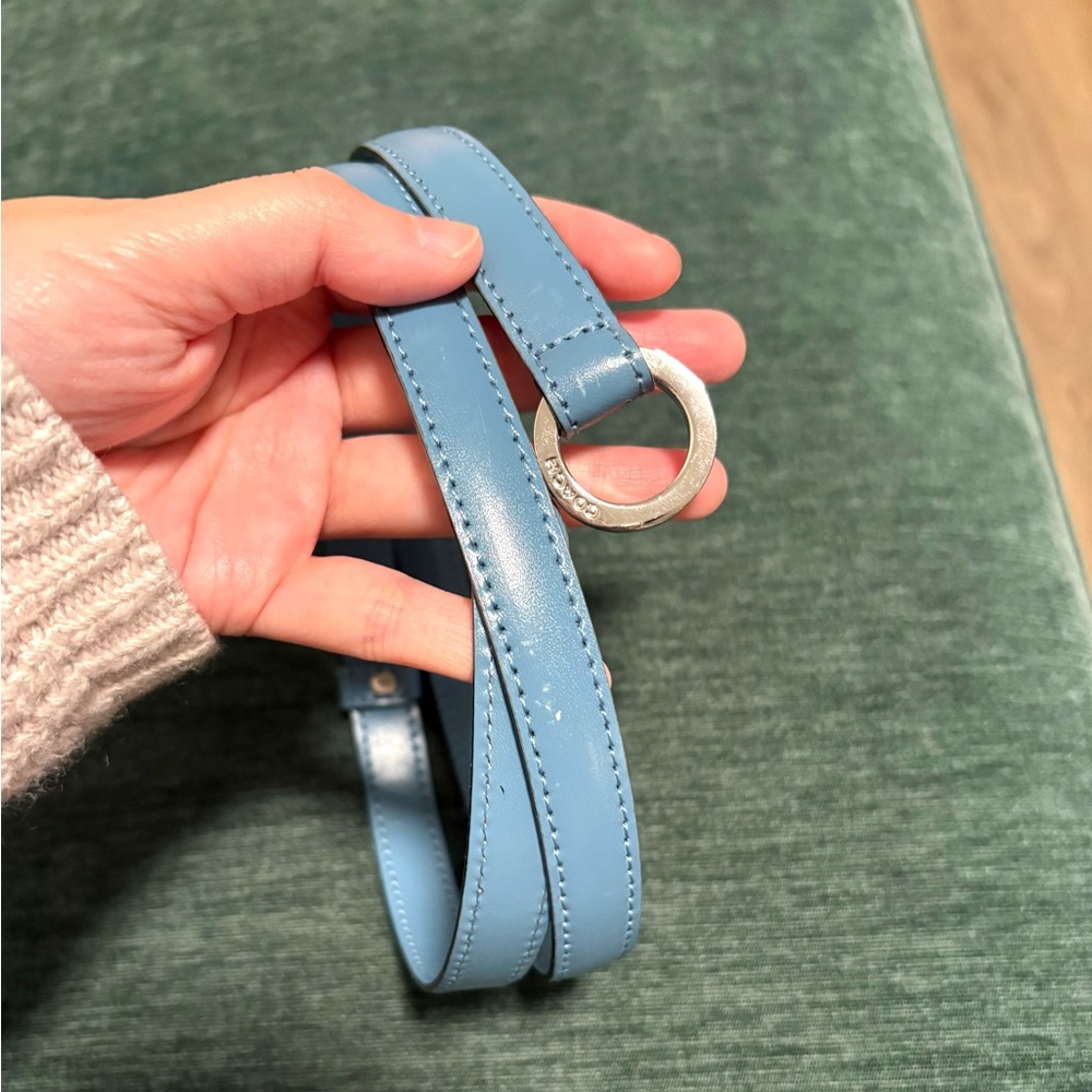 Coach Leather Belt Blue Size 34”